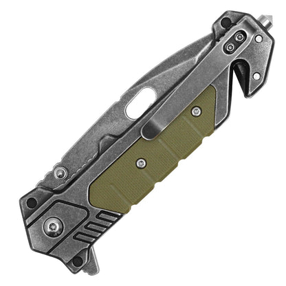 8" Stonewashed Pocket Knife -  Milspec Tactical