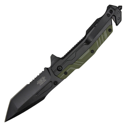 8.25" Milspec Green & Black Pocket Knife