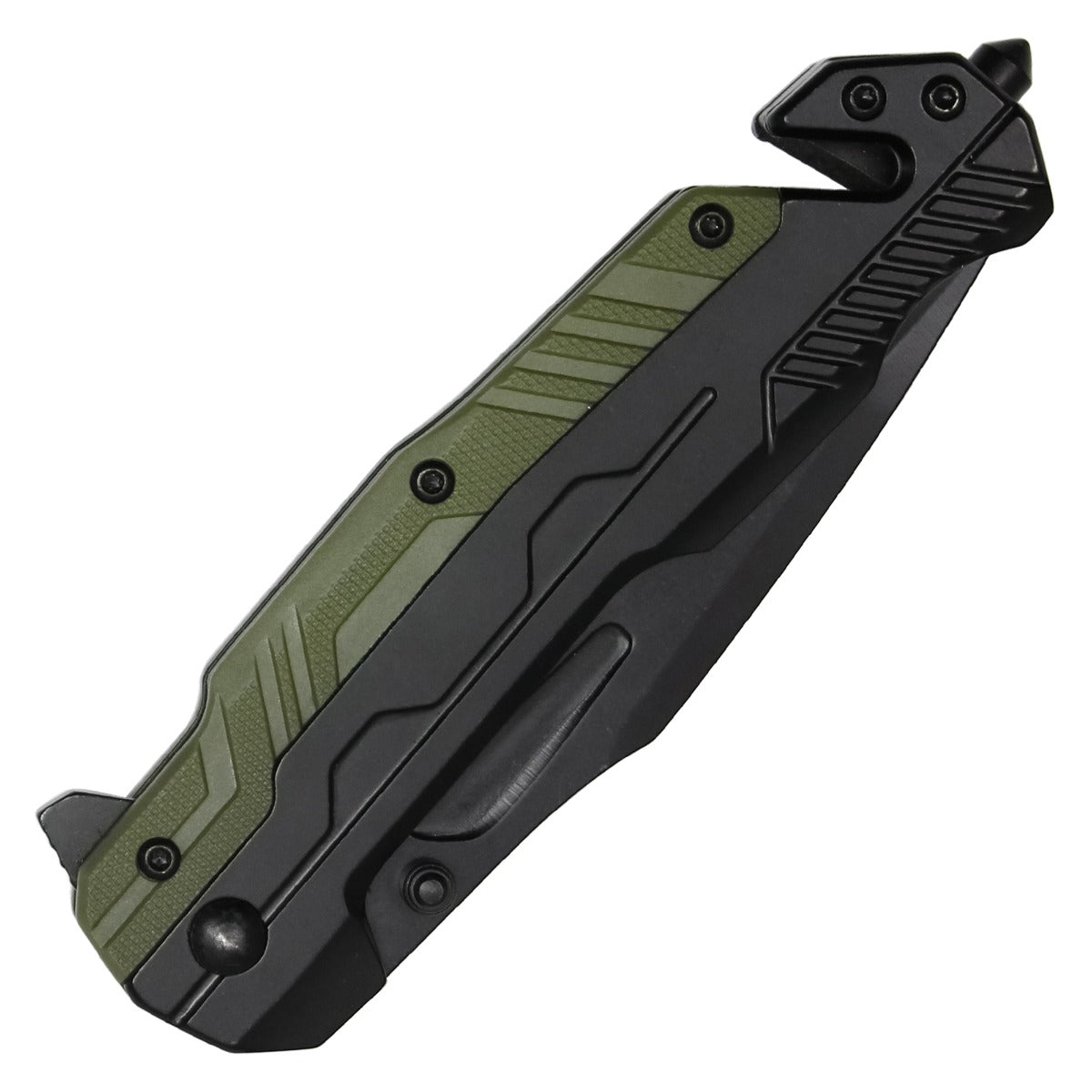 8.25" Milspec Green & Black Pocket Knife