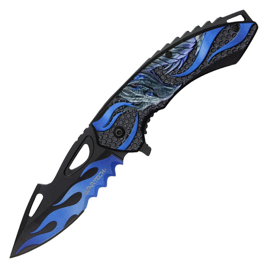 7.75" Blue Dragon Pocket Knife