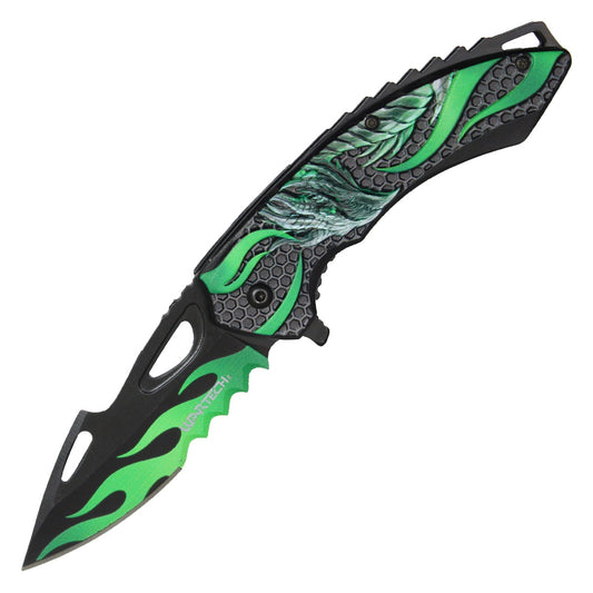 7.75" Green Dragon Pocket Knife