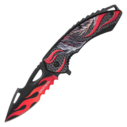 7.75" Red Dragon Pocket Knife