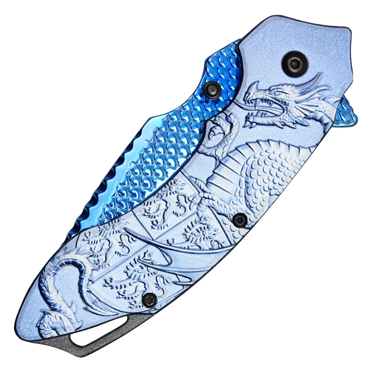 7.75" Blue Dragon Pocket Knife