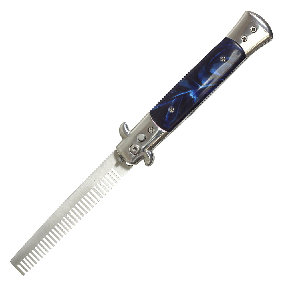 9" Automatic Switchblade w/ Safety (Blue)