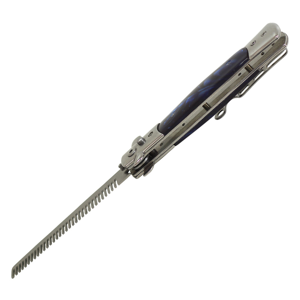 9" Automatic Switchblade w/ Safety (Blue)