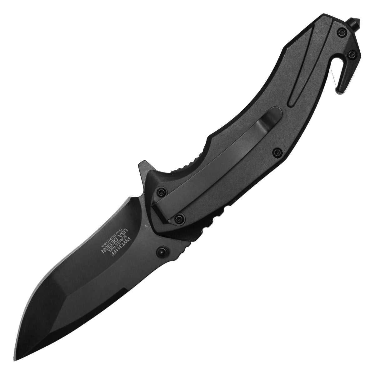 7.5" Black Fire Crest Pocket Knife