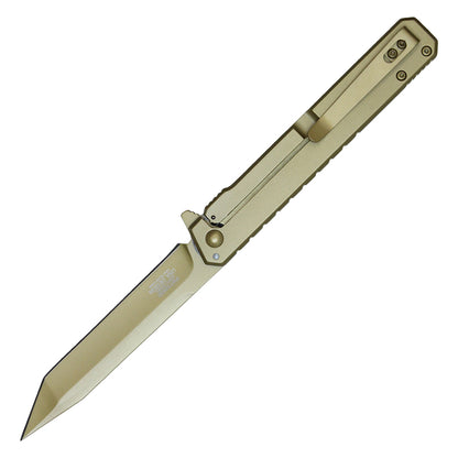 9-1/8" Tanto pocket knife (Gold)