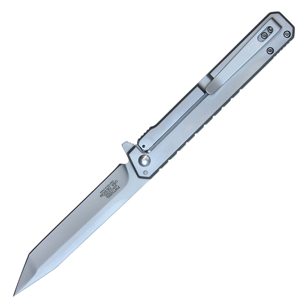 9-1/8" Tanto pocket knife (Silver)