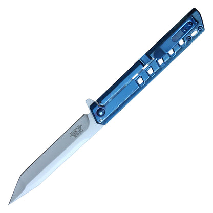 9-1/4" Tanto pocket knife (Blue)