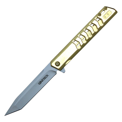 9-1/4" Tanto pocket knife (Gold)