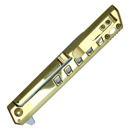 9-1/4" Tanto pocket knife (Gold)