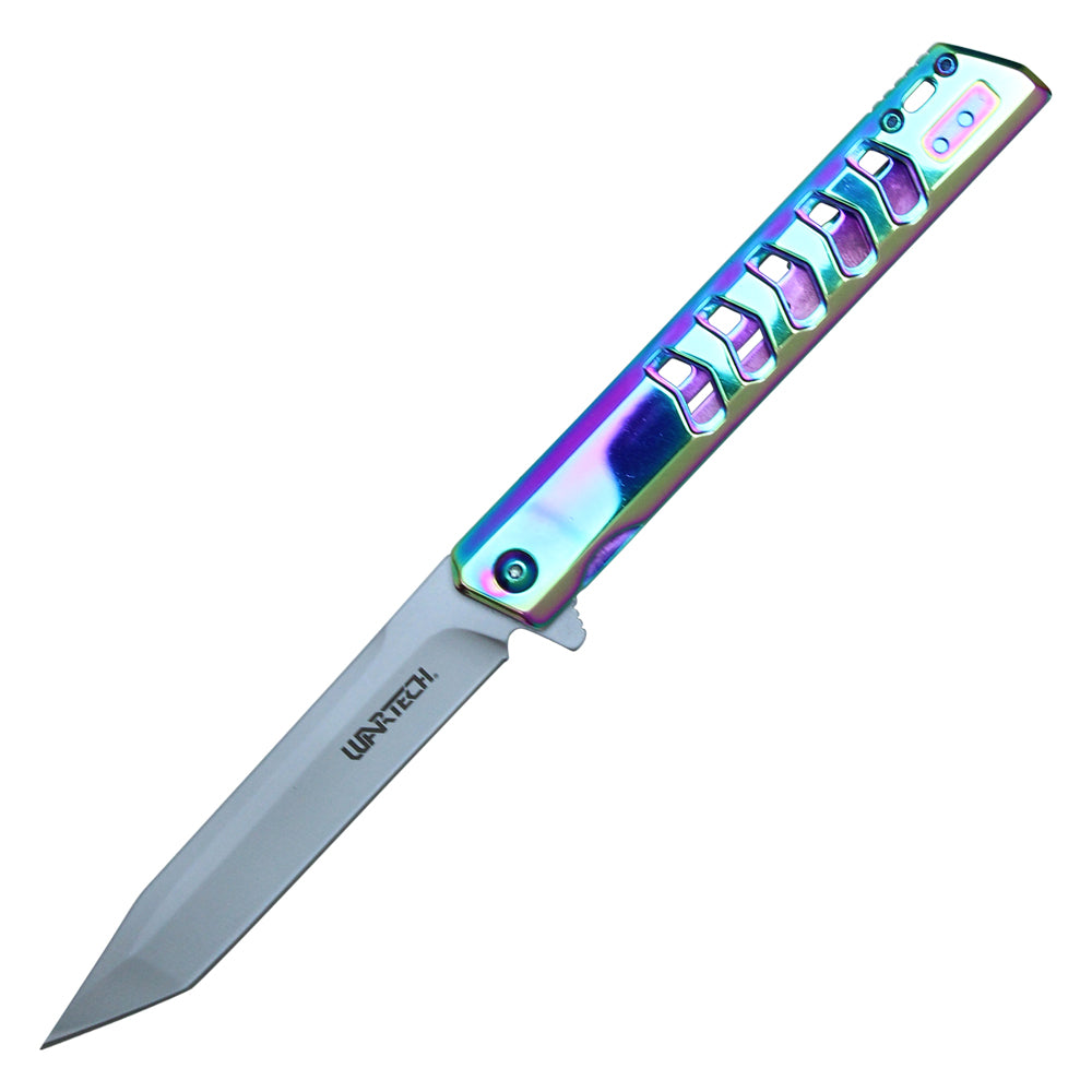 9-1/4" Tanto pocket knife (Rainbow)