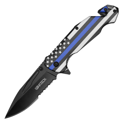 8" Wartech - Thin Blue Line Pocket Knife