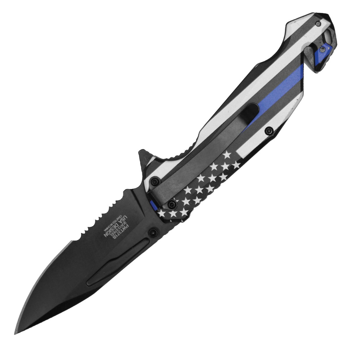 8" Wartech - Thin Blue Line Pocket Knife