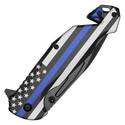 8" Wartech - Thin Blue Line Pocket Knife