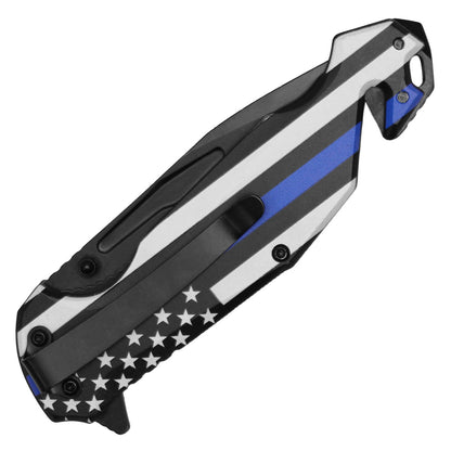 8" Wartech - Thin Blue Line Pocket Knife