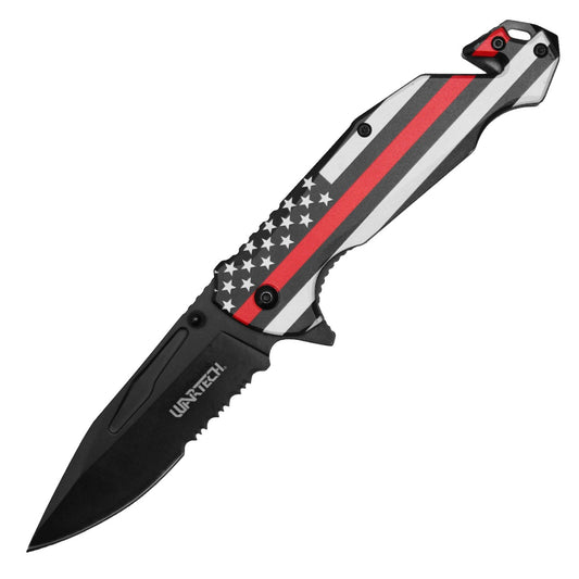 8" Wartech - Thin Red Line Pocket Knife