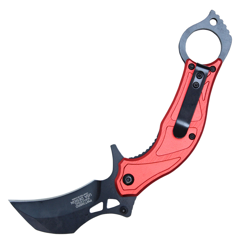 7" Red Karambit Knife