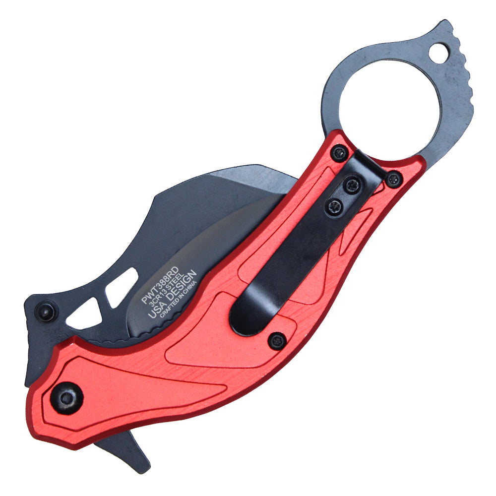 7" Red Karambit Knife