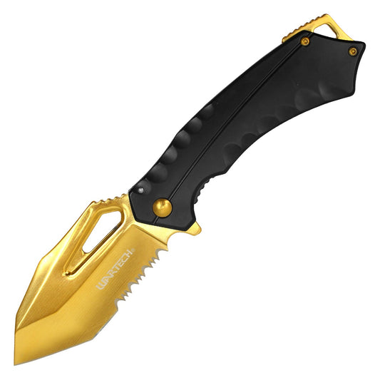 7.5" Black & Gold Pocket Knife