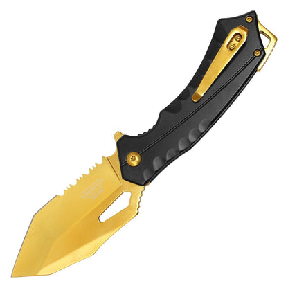 7.5" Black & Gold Pocket Knife