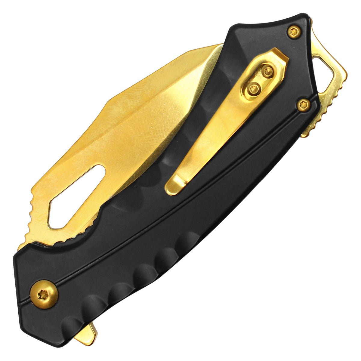 7.5" Black & Gold Pocket Knife