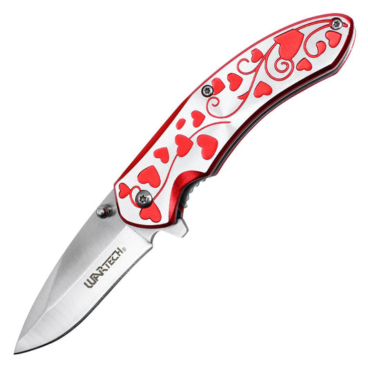 7" Red Hearts Pocket Knife