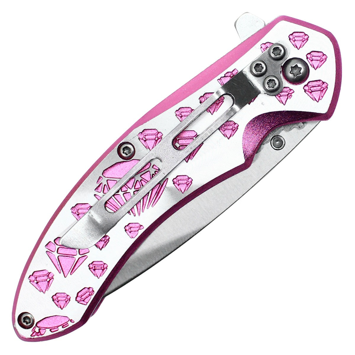 7" Pink Diamond Pocket Knife