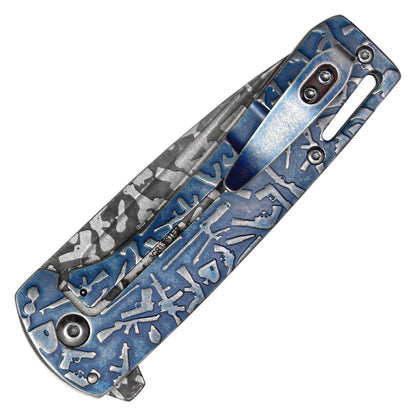 7" Blue Gun Pocket Knife