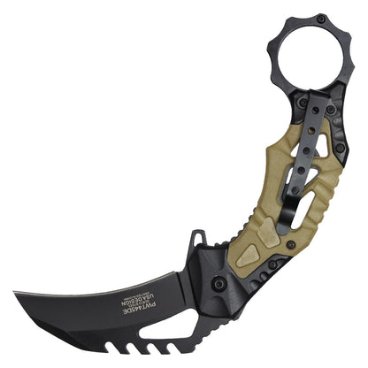 Wartech 7.25" Black & Tan Pocket Karamabit