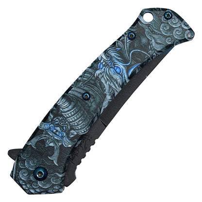 Wartech 8" Blue Samurai Pocket Knife