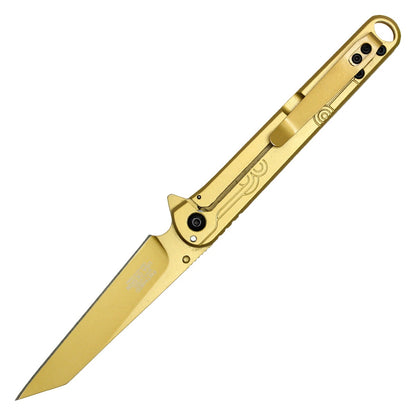 Wartech 8" Gold Pocket Knife