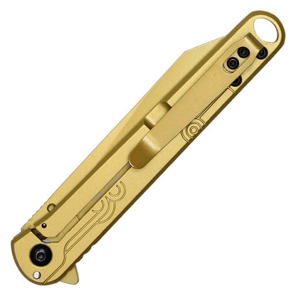 Wartech 8" Gold Pocket Knife