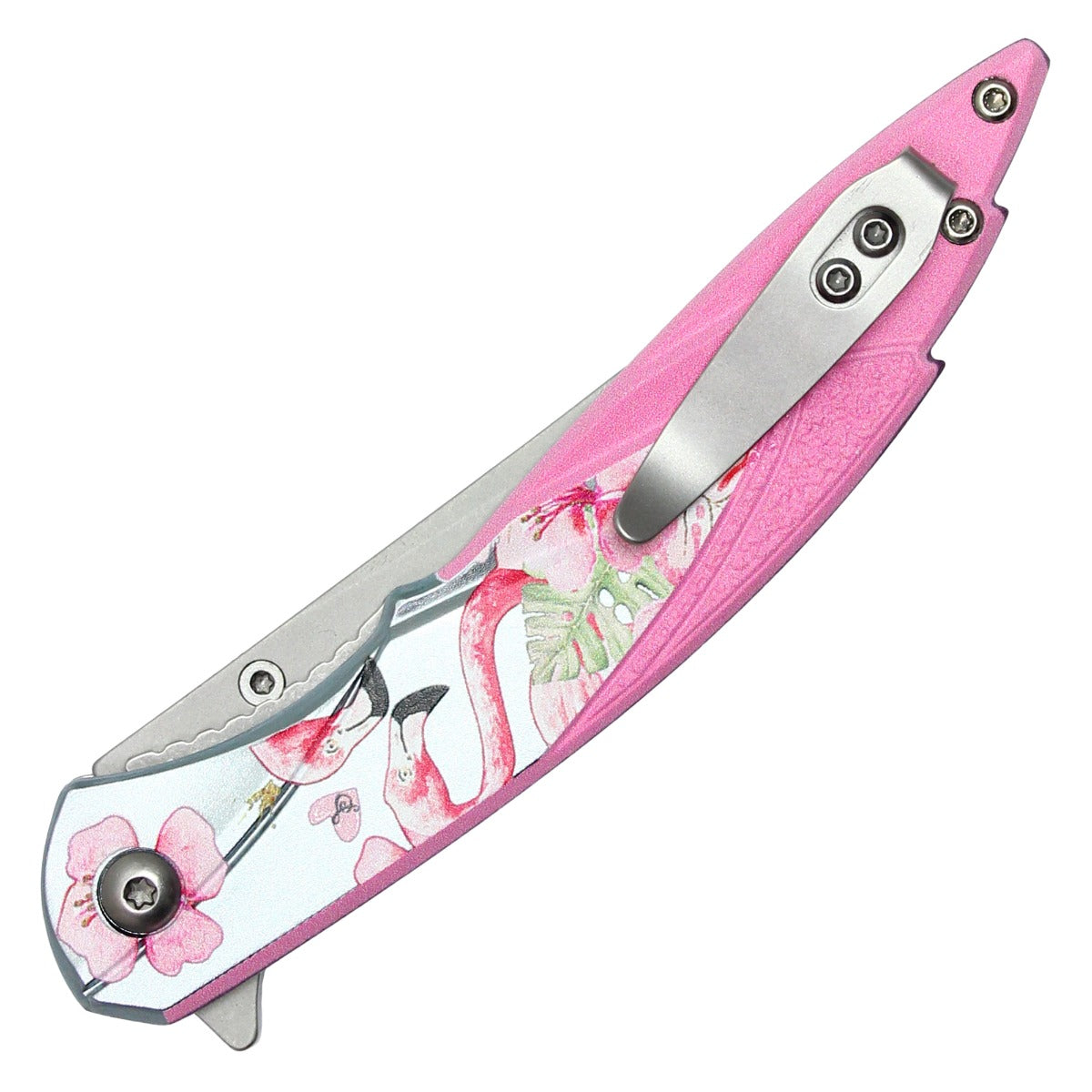 7.75" Pink Flamingo Pocket Knife