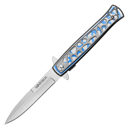 Wartech 9" Patterned Blue Pocket Knife