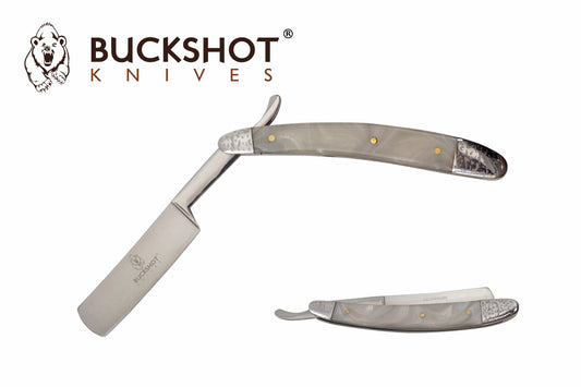 10" Buckshot Straight Razor (White)