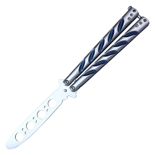 8.75 Inch Blue Indentation | Balisong Training Knife