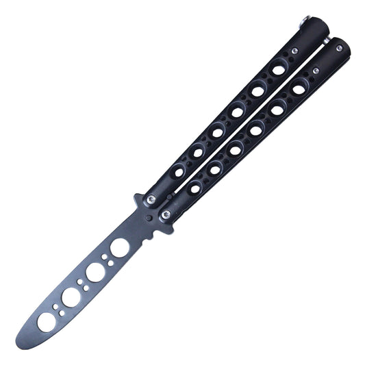 8 3/4" Black Stainless Steel Balisong Training Knife