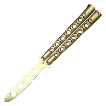 8 3/4" Gold Stainless Steel Balisong Training Knife