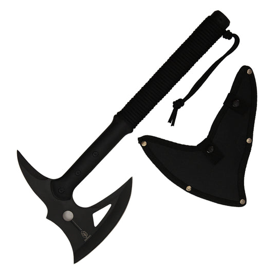  The WRACHET-inch 8-inchx17-inch Black Tactical Axe w  Black Cord Wrapped Handle