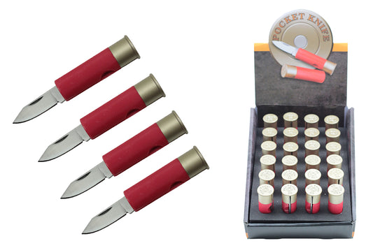 4 1/8" 24 Pcs. Red Shotgun Shell Knives