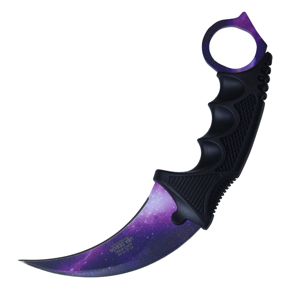 7.5" Full Tang Karambit with Hard Sheath & Necklace (Galaxy)