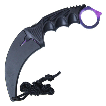 7.5" Full Tang Karambit with Hard Sheath & Necklace (Galaxy)