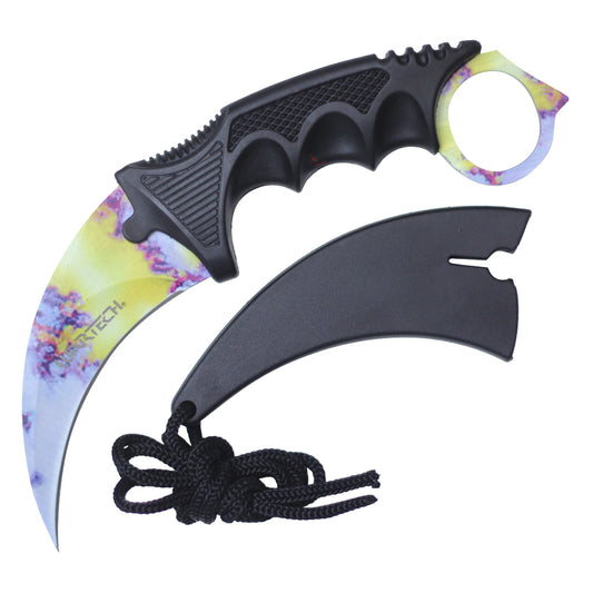 7.5" Full Tang Karambit with Hard Sheath & Necklace (Cotton Candy)