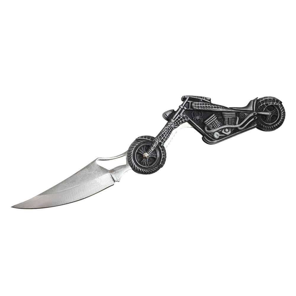 Motorcycle Pocket Knife w/ Spider Web Design