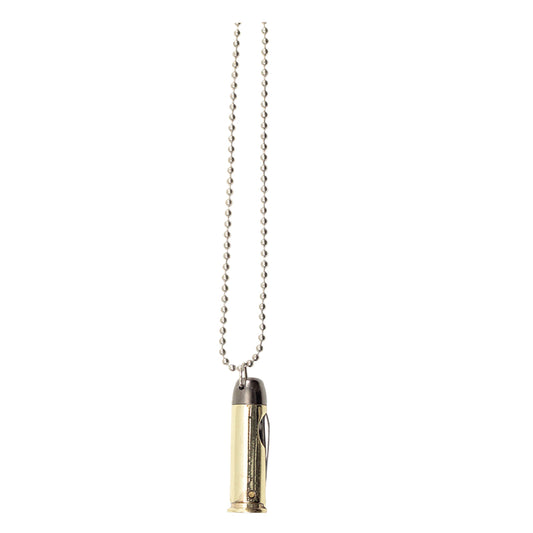 1 5 8-inch Closed Length Silver Bullet Knife Necklace, 2.75-inch Open Length