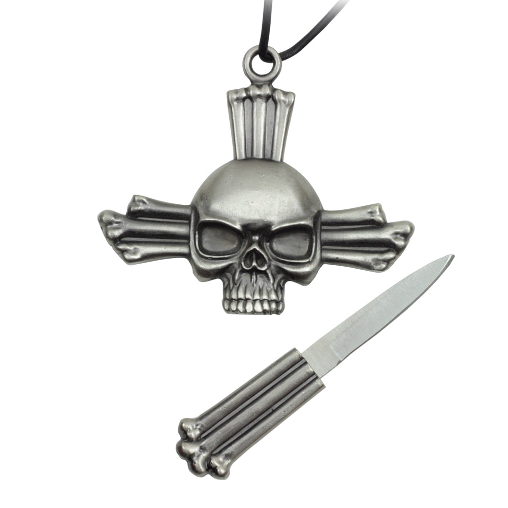 Cross Skull Necklace w/ Hidden Blade